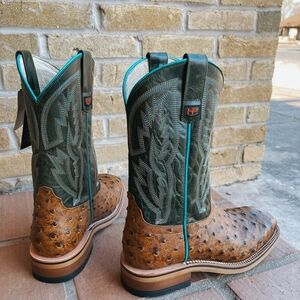 Horse Power Honey Ostrich Print Steel Toe NEW in Box
